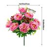 Multicolor Peony Artificial Flower Green Leaves Red Berries Decorative Flower Bouquet Photo Props Floral Arrangement