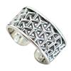 Adjustable Open Ring Men Women Vintage Geometric Cutout Design Minimalist Statement Band