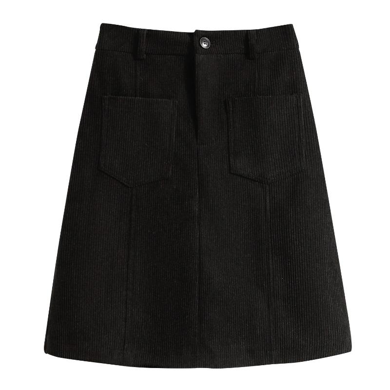 

DIMANAF 2025 Большой размер Осень Зима Женские юбки Короткие Вельветовые Эластичная талия Брюки Оверсайз 5XL Черные Утепленные 2XL чёрный