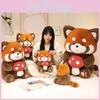 Plush Mushroom Raccoon Toy Cartoon Stuffed Doll Kids Birthday Gift 2636cm