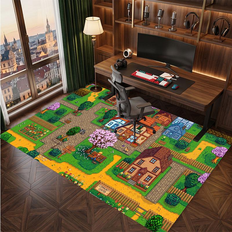 Stardew Valley Teppich Weich Dick Rutschfest Boden Teppich für Schlafzimmer Wohnzimmer Heimdekoration
