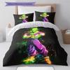 DBZ Decor Pattern Bedding Quilt Set Quilt Cover Pillowcase Home Decoration Birthday Gift (1 * Duvet Cover + 2 * Pillowcase, Without Core)