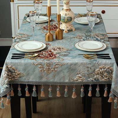Luxus Quasten Jacquard Esstisch Tuch Rechteckige Quadratische Couchtisch Abdeckung Küche Event Decor Europäischen Wohnzimmer