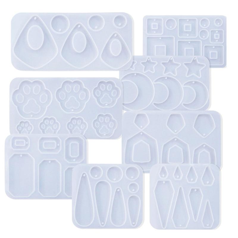 Sturdy Food Grade Silicone Mould Home Accessory for Crafting Unique Multiple Types Earrings and Pendants Daily Use