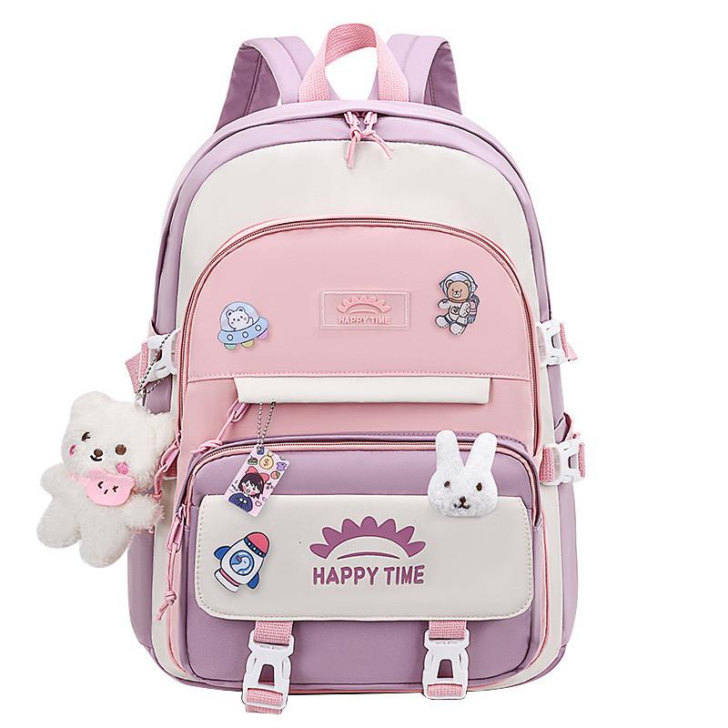 Rocket Girl Backpack With Waterproof Canvas For Middle School Students