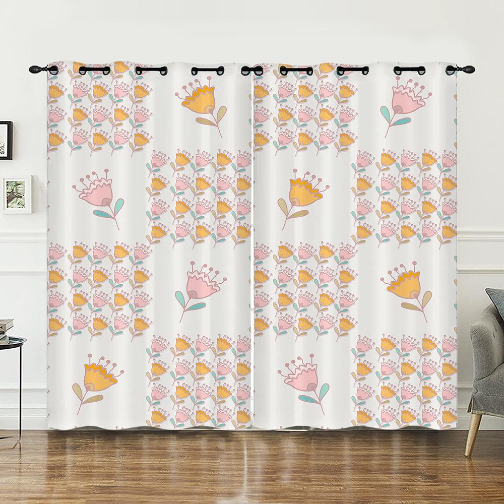Curtain Cute Illustration Curtain Digital Printing Blackout Curtain No Punching