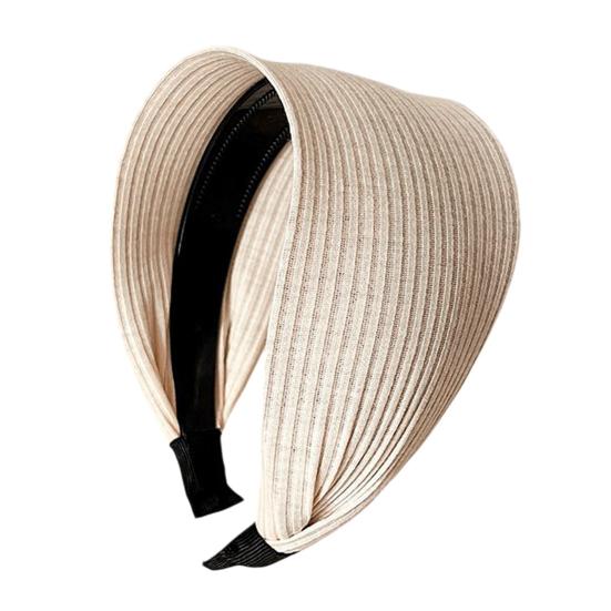 

Hair Hoop High Elastic Sponge Inner Soft Fabric No Pressure Ultra Wide Thickened Headband Skull Lifting Hair Accessory абрикосовый