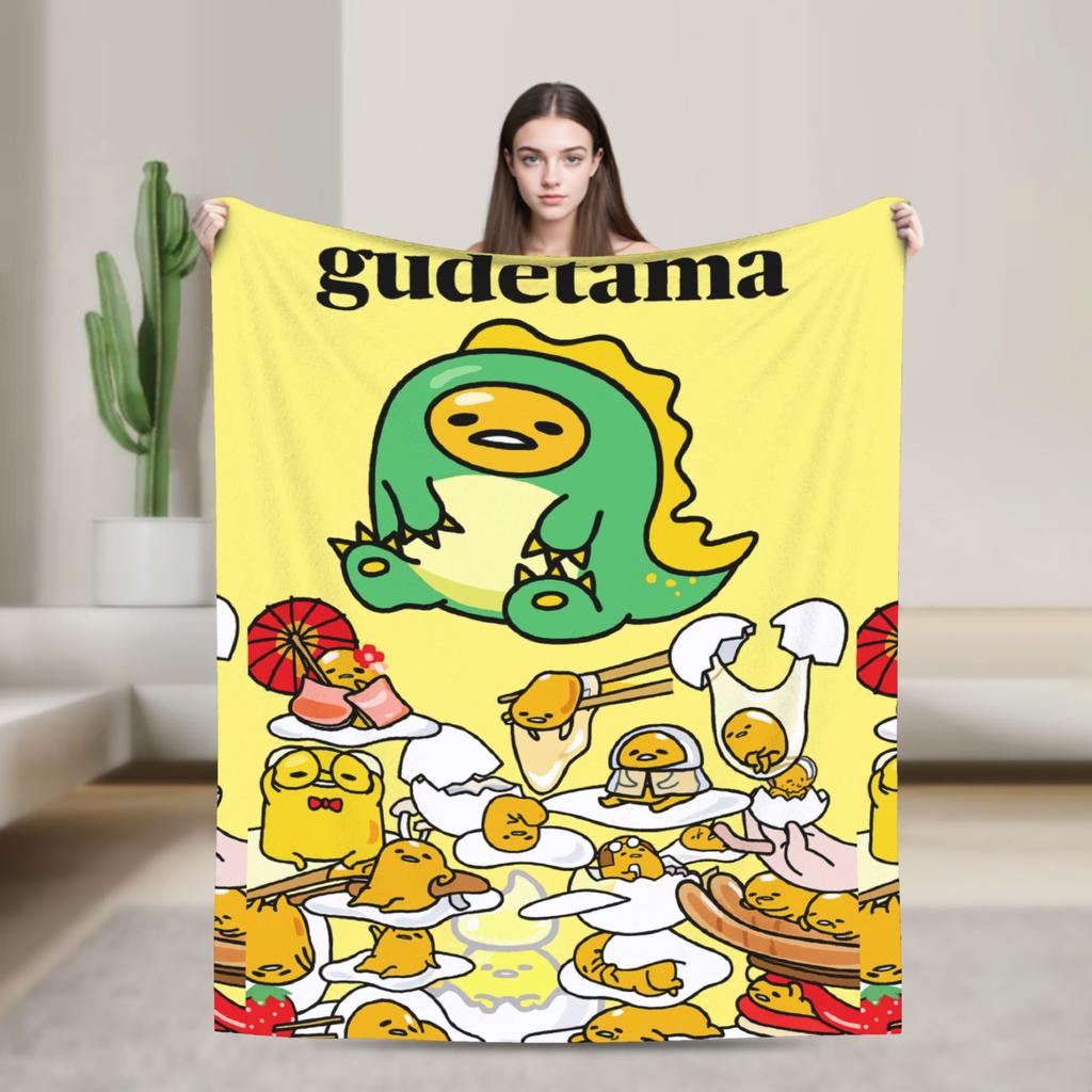 Gudetama Roztomilé Vajíčko Kreslenádeka Flanelová Ultra-Měkké Deky na Cestování Letadlem Ložnici Prošívanádeka