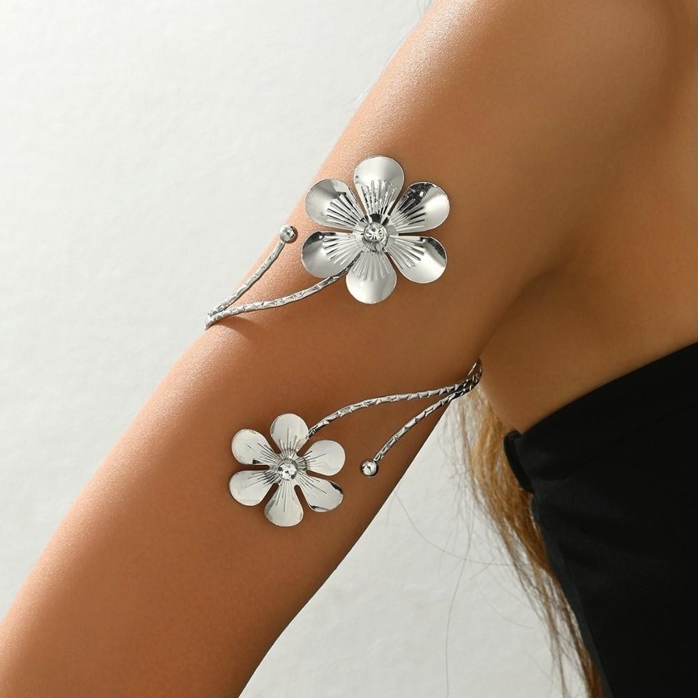 Bohemia Style Flower Bracelet Floral Armband Vintage Open Arm Bangle  Girls
