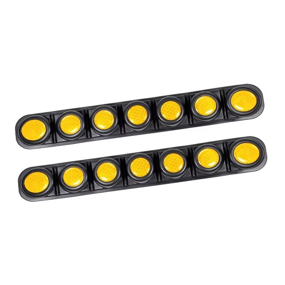 2pcs Protective Anti-Scratch Bumper Reflector Strips Reflective Car Decal  Bumper Protection жёлтый