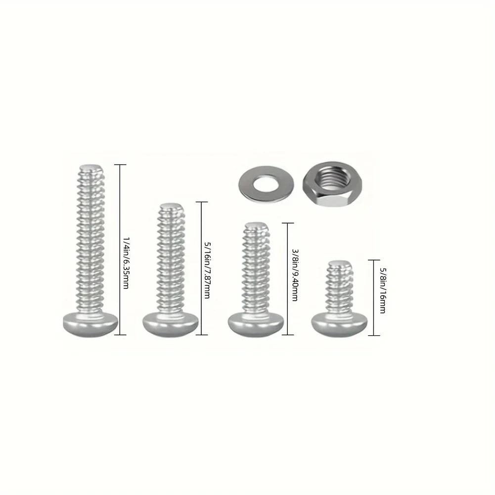 304 Stainless Steel 710 Piece Screw Bolt Nut and Washer Collection Round Head Screws for Workshop Organization