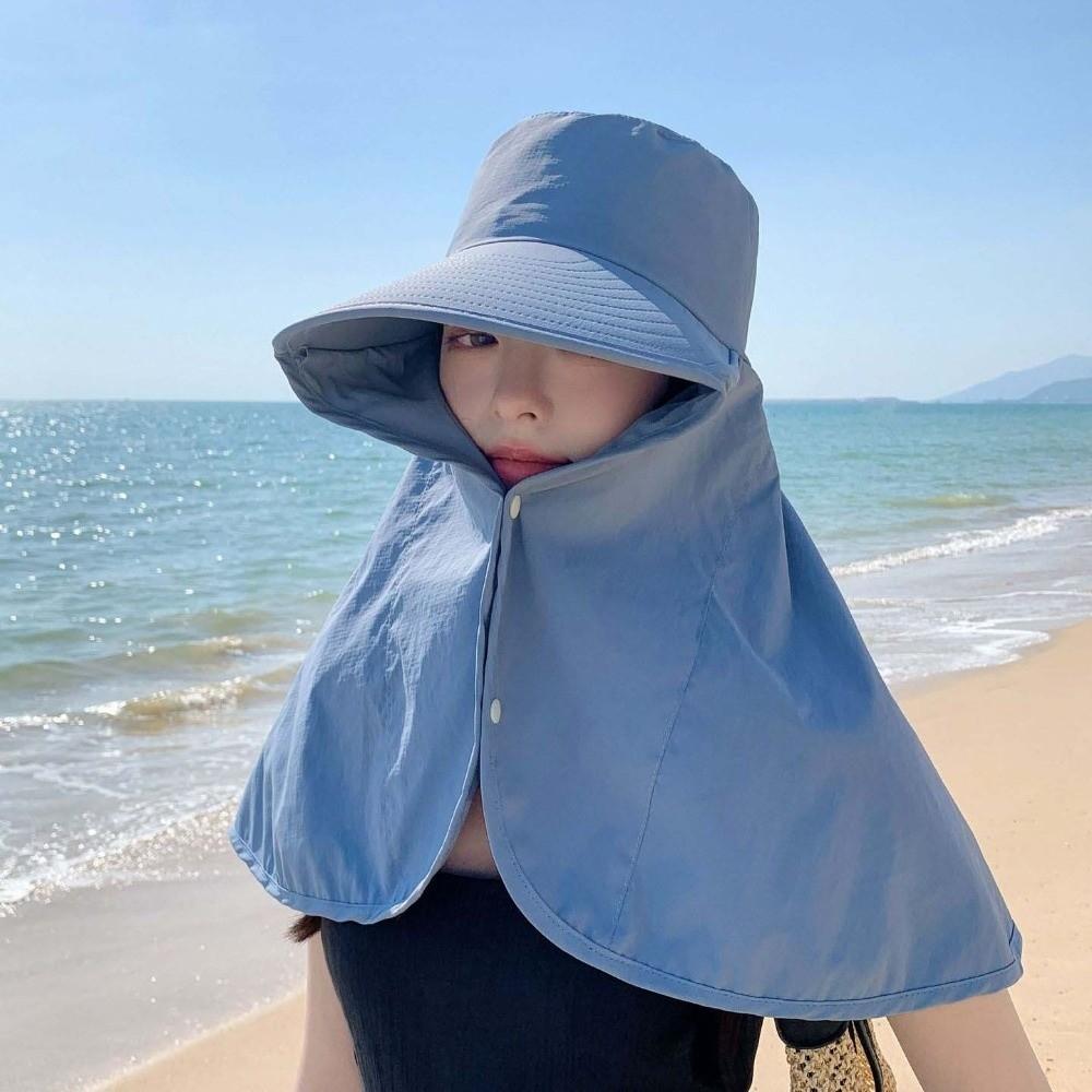 Wide Brim Shawl Fisherman Hat Breathable Hiking Bucket Hat Folding Women Sun Cap Outdoor