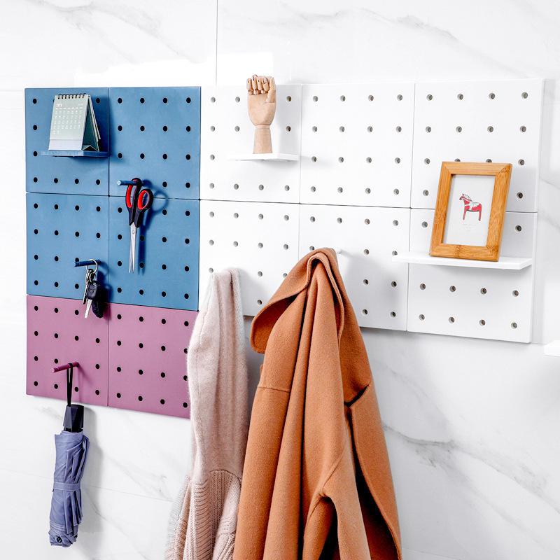 No-Punch Pegboard Wall Shelf for Kitchen & Bathroom Storage