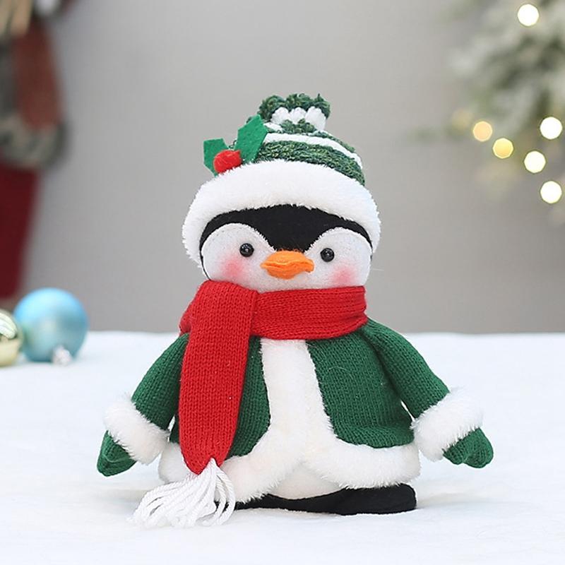 Christmas Doll Snowman Elk Deer Penguin Ornament Desktop Ornament Christmas Gift Christmas Decorations suministros navideños