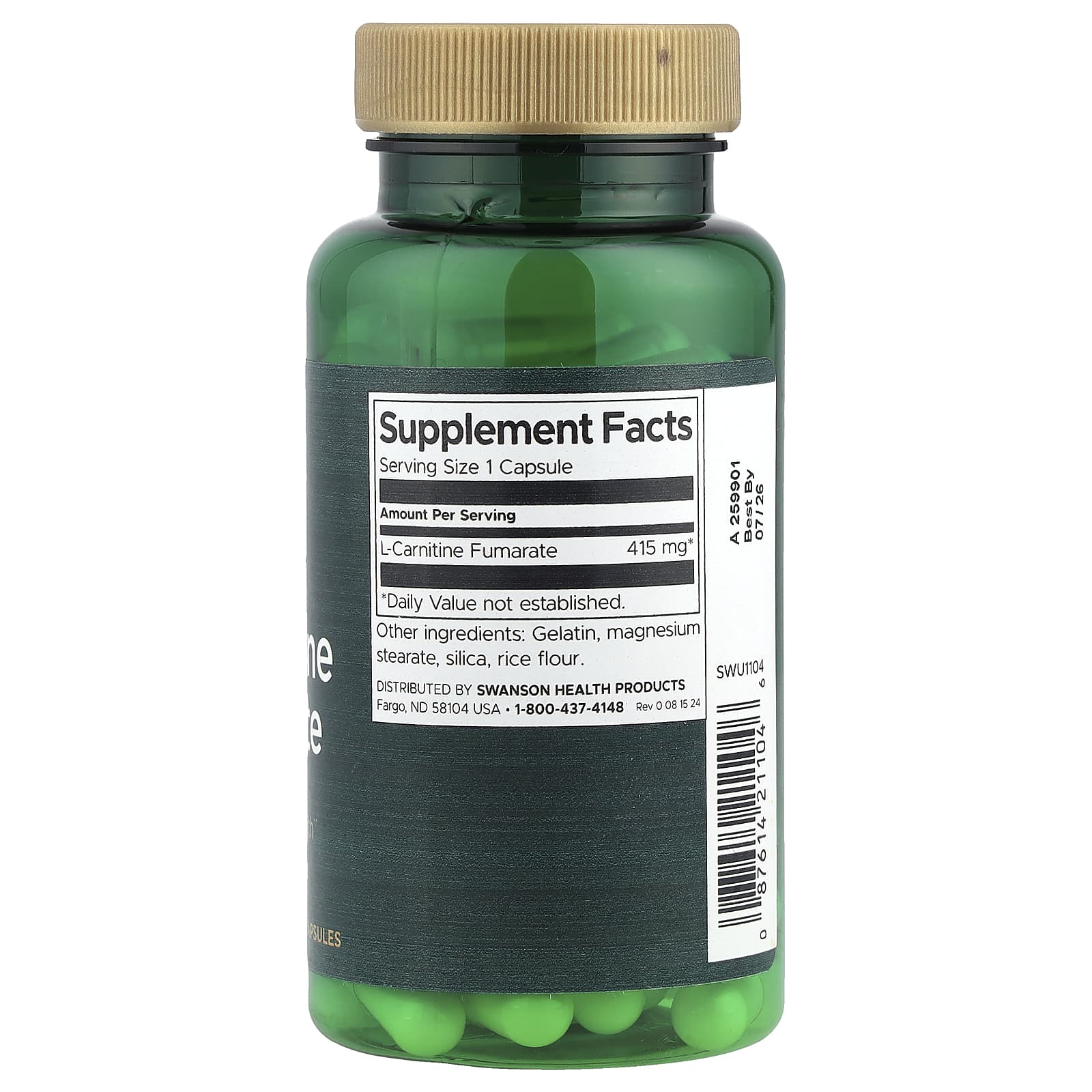 l carnitine swanson L-CARNITINE Supplement GMU Sport main image 1