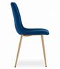LAVA chair - navy blue velvet / wood-colored legs x 2