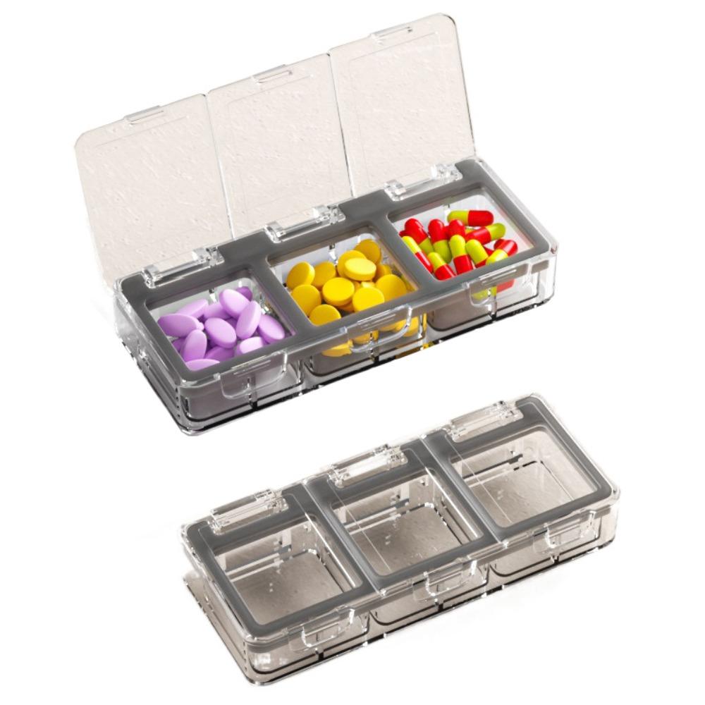 Large Capacity Portable Pill Box Moisture-Proof Sealed Pill Dispenser Hold Vitamins чистый