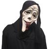 Halloween Mask Natural Latex Red Tongue Scream Mask Death God Horror Full Head Mask Halloween Party Costume Cosplay Prop