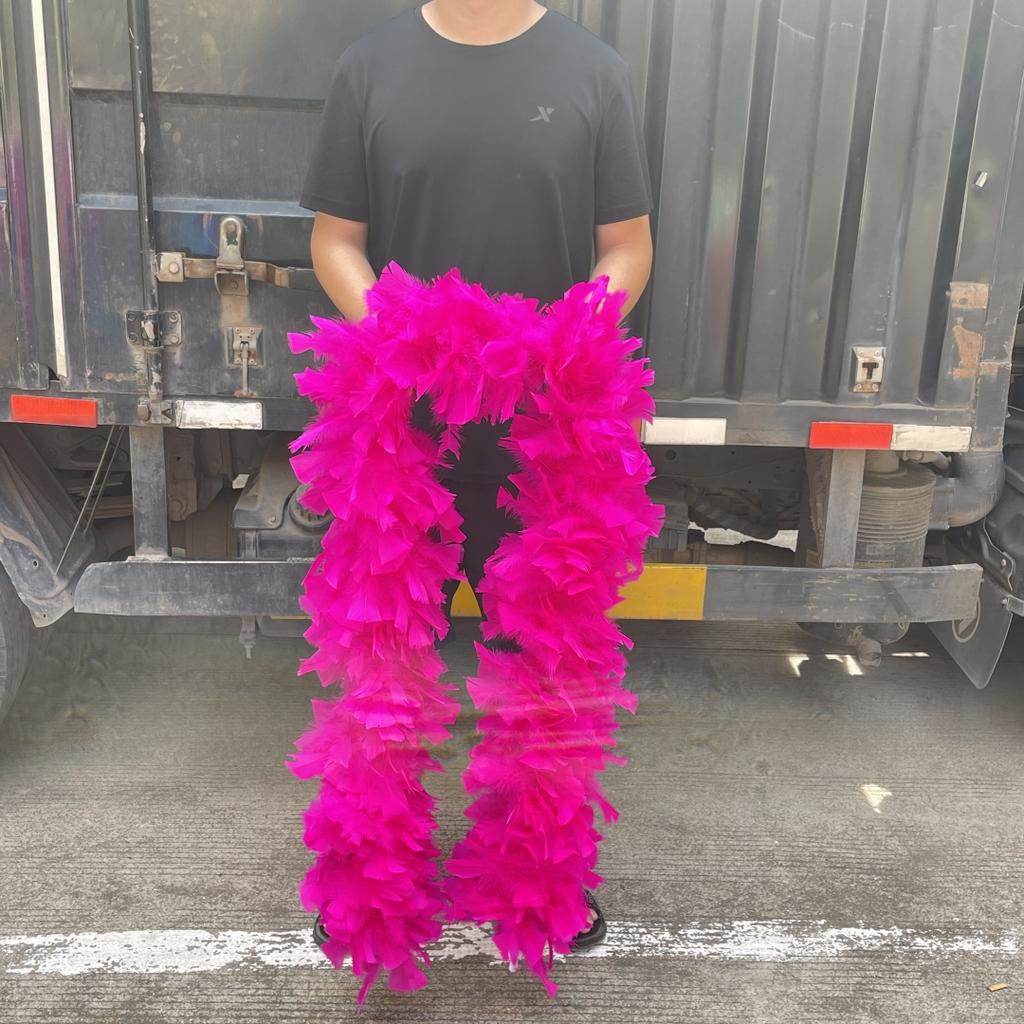 DIY 2 Yards Fluffy  Turkey Marabou Feathers Boa 200Grams White Feather for Crafts Wedding Party Christmas Decoration Plumes Shawl