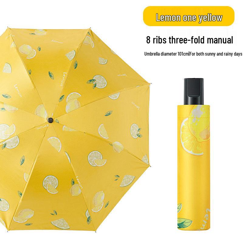 Large 3-Person Umbrella: Reinforced, Dual-Use for Sun and Rain, with Black Glue Sunscreen.
