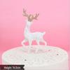 ZISIZ Glitter Crystal Deer Cake Topper for Christmas & Birthday
