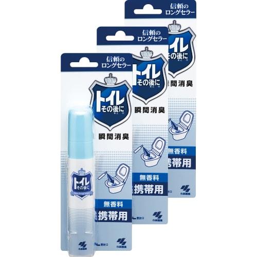 Kobayashi Pharmaceutical Toilet After [Bulk Purchase] Portable Unscented Toilet Deodorizer Spray, 23ml (Approx. 15 Uses) X 3 Bottles