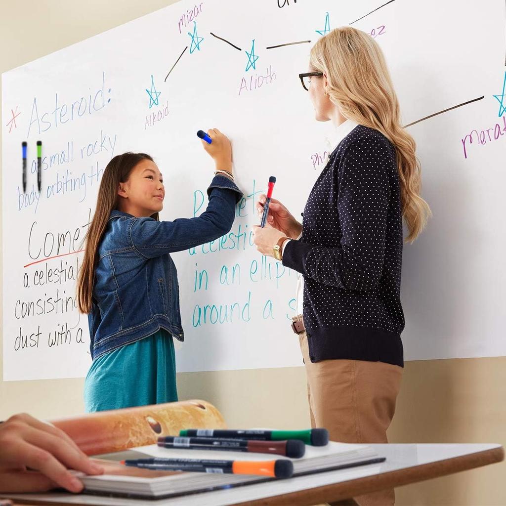 Magnetic Dry Erase Markers Fine: 12 Colors Erasable Whiteboard Markers Fine Point with Eraser Cap, Low Odor White Board Dry Erase Pens Fine Tip for