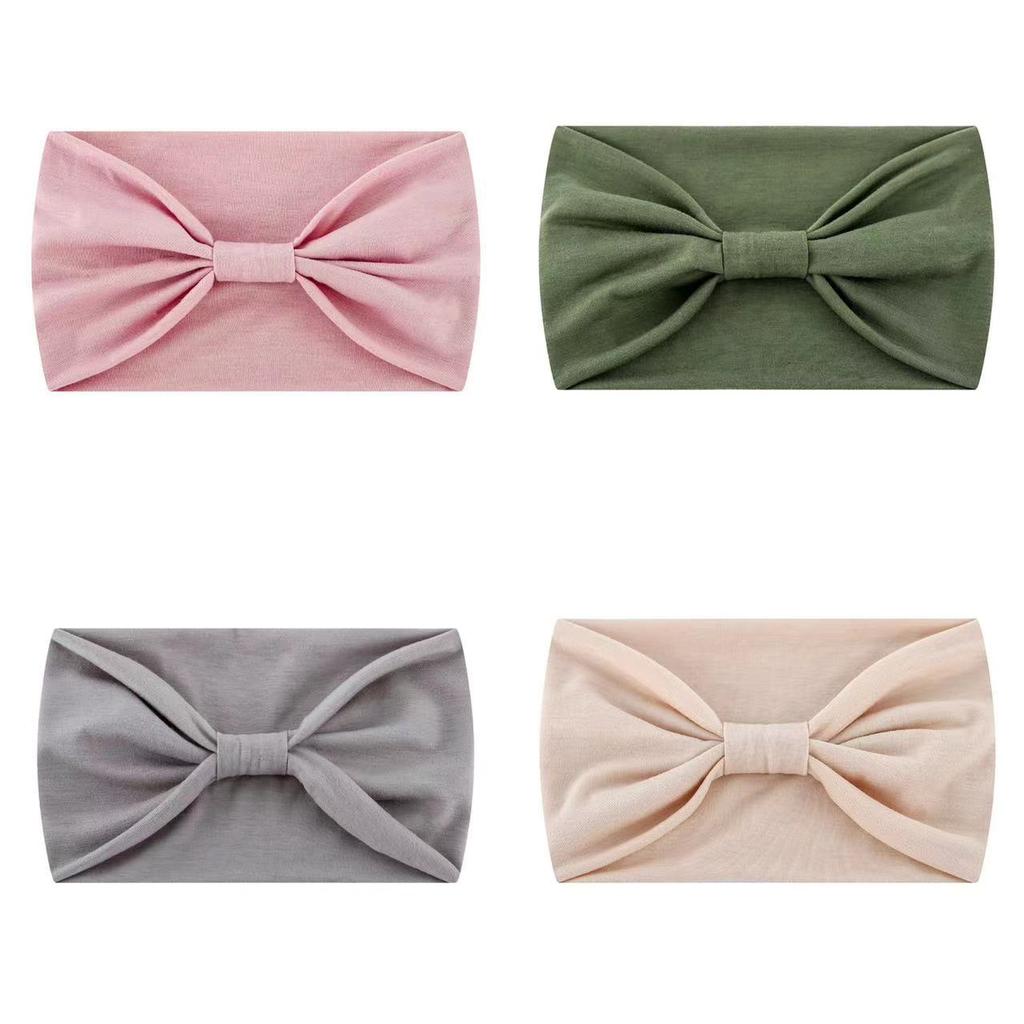Solid Wide Headband Women Hair Accessories Bowknot Turbans Head Band Wash Face Make-up Sports Running Yoga Headbands