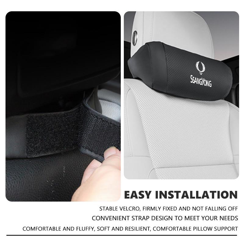 Car Neck Pillow Protector Seat Headrest Soft Neck Cushion Support For SsangYong Actyon Tivoli Rodius M200 Chairman Sport Korando