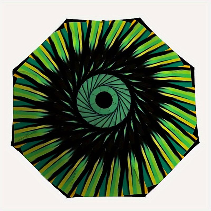 1pc Abstract Pattern Automatic Folding Umbrella, Portable & Foldable Design with 8 Ribs, Casual Outdoor Accessory yy250805053