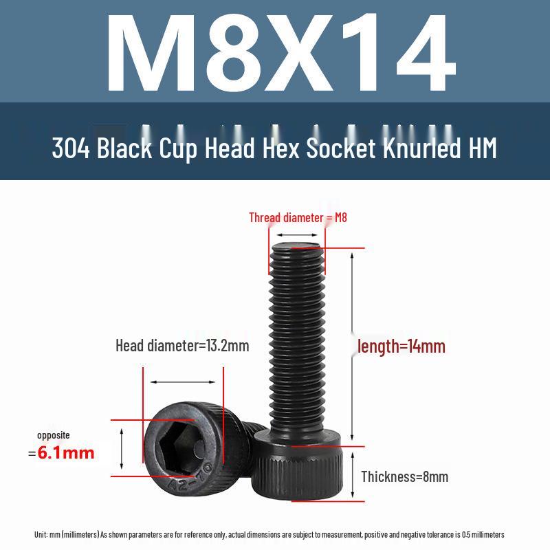 Yigu 304 Stainless Steel Hex Socket Cylindrical Head Screws: M2-M5 Bolts, M6-M12 Screws