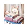 Lit D'enfant Lit Rembourré 90 X 200 Cm, Tissu Velours Tapis Multifonctionnel, Rose
