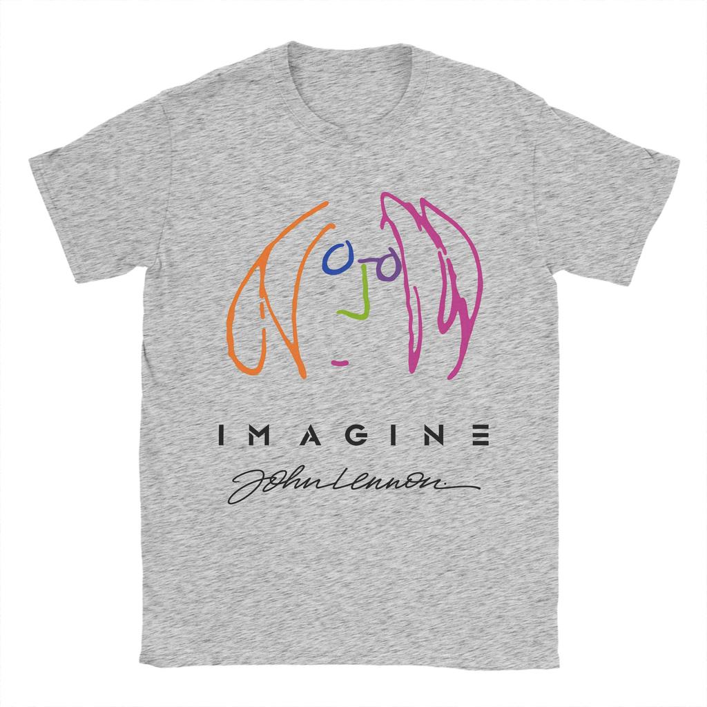 JOHN LENNON IMAGINE PROMO TShirt for Men  Leisure 100 Cotton Tees O Neck Short Sleeve T Shirt 4XL 5XL Clothing