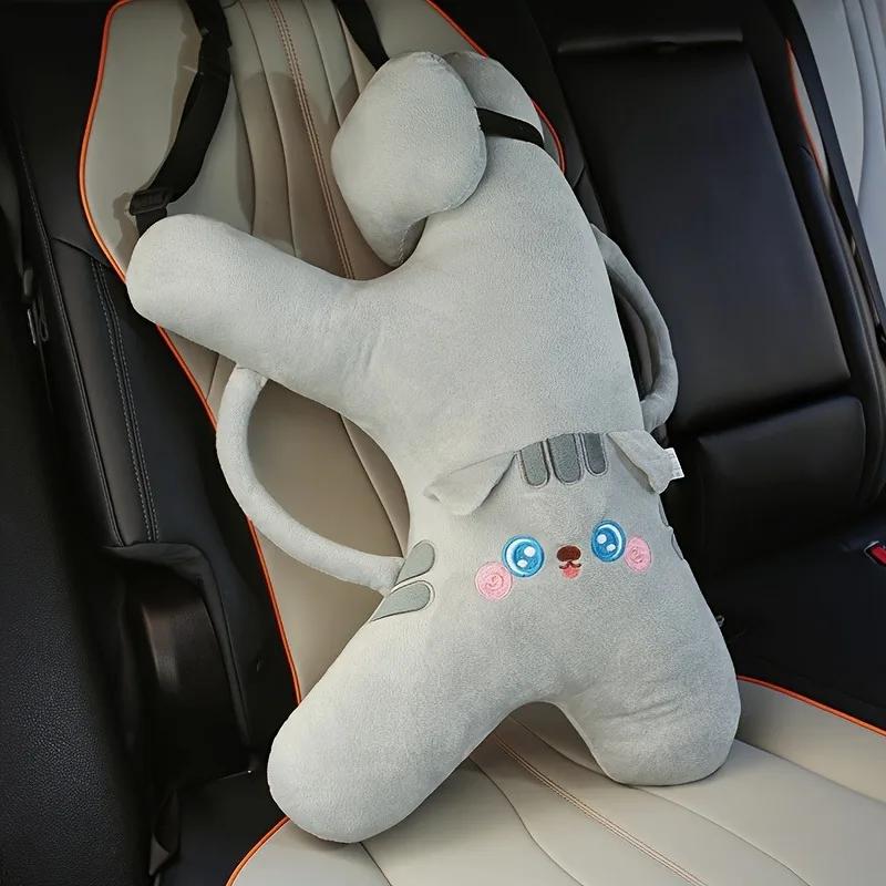 Comfortable Pillow Cushion - Supports Head for Sleeping Suitable as Car Rear Pillows with Creative Dinosaur & Cat Designs