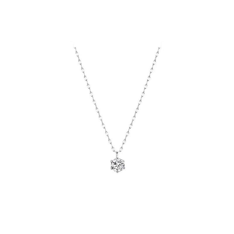 Six-Claw Single Diamond Necklace Female Simple Niche Explosion Exquisite High-End Ins Style Accessories Female Quality
