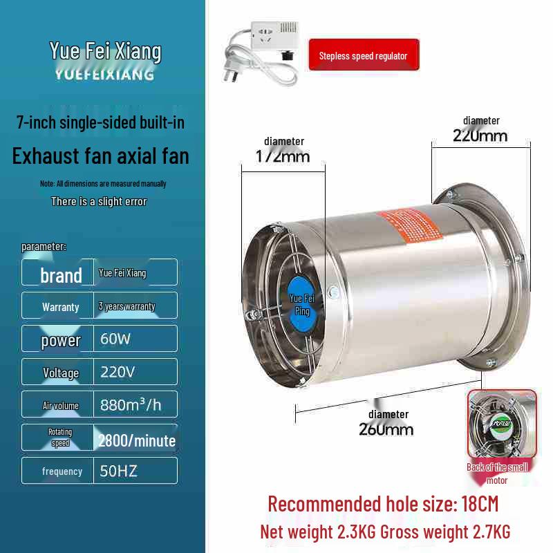 Stainless Steel Axial Flow Exhaust Fan for Restaurant and Stall Ventilation