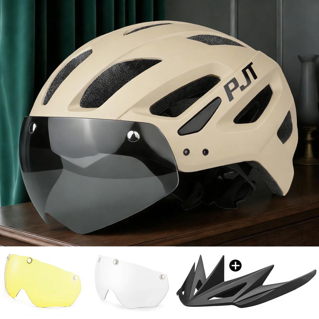 Pjt New Cycling Helmet Light Road Mtb Mountain Bike Bicycle Goggles / Sun Visor Helmet L For Men Women Sun Visor Bicycle Helmet