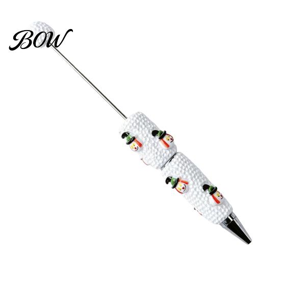 Smooth Writing Beaded Pens Halloween Rhinestone Beadable Pen, DIY Sparkly Cat Pumpkin Ghost Plastic Handmade Gift Glitter Black Ink Ballpoint Pen for