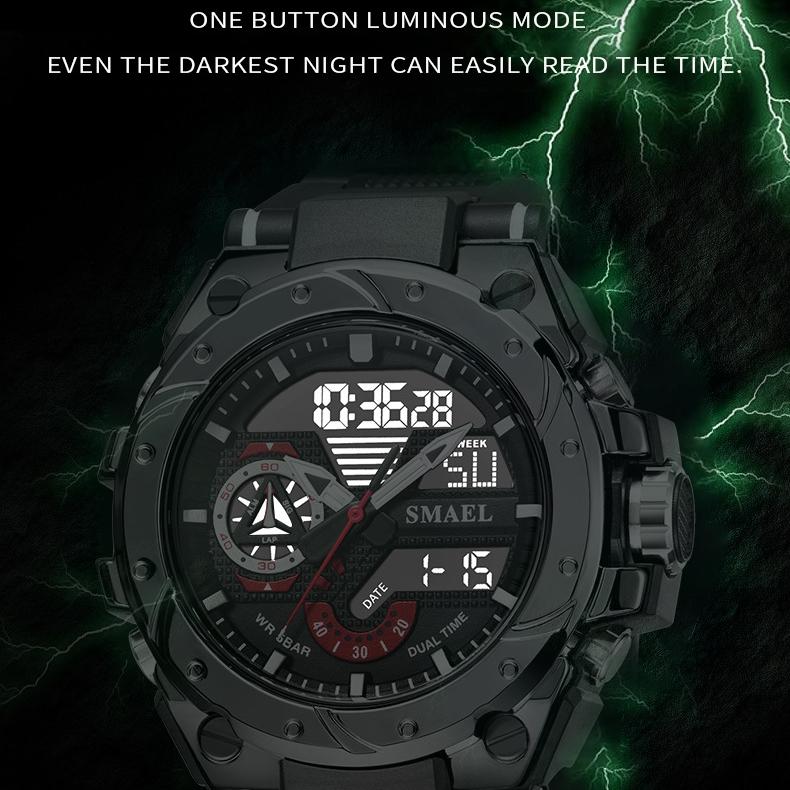 SMAEL Elektronische Uhr Coole Männer Outdoor Sport Freizeit Multifunktionale Legierung Elektronische Uhr