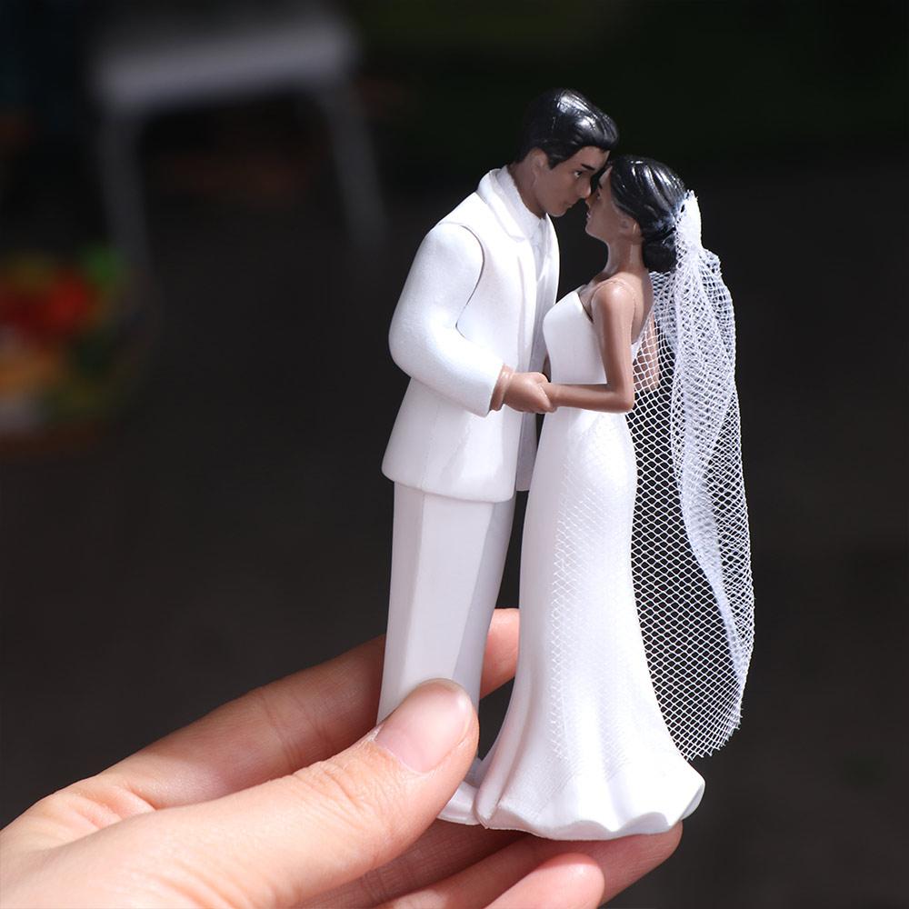 Elegant Cake Toppers Dolls Bride & Groom Figurines for Anniversaries,Engagements