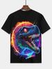 Kinderbekleidung Koreanische Kinderkleidung Dinosaurier in Neon Kinder Frühlingskleidung Oberteile Kurzarm Kinder T-Shirt Oberteil Hemden