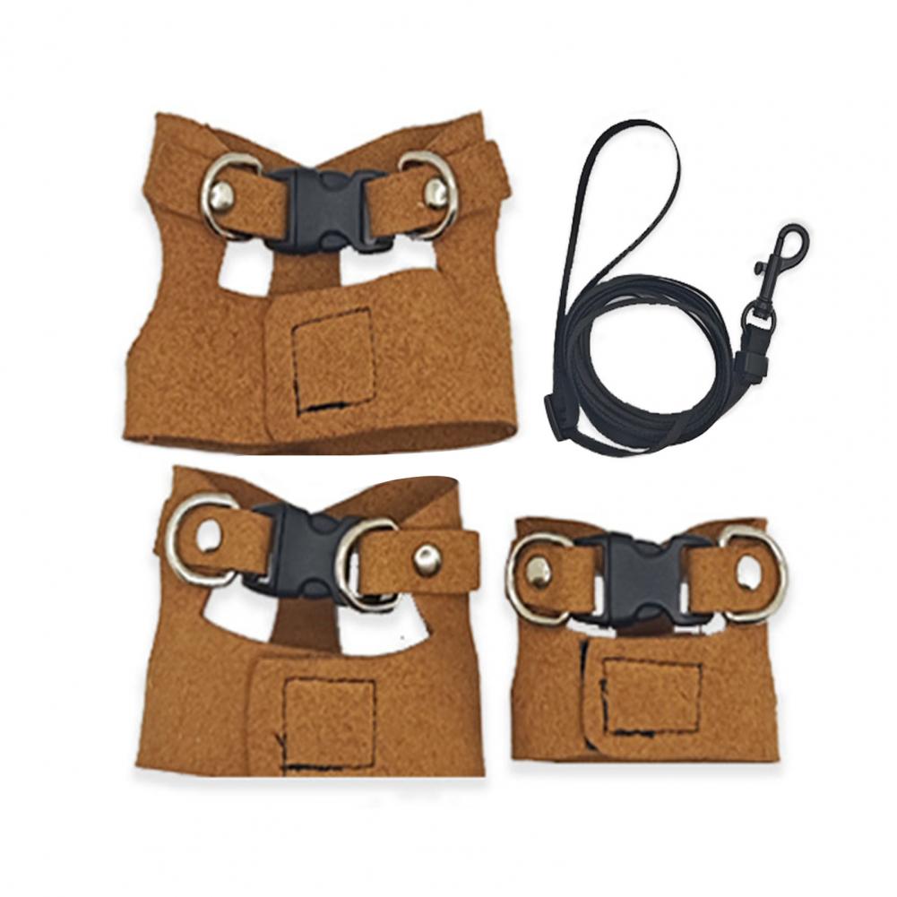 Bearded Dragon Harness And Leash Set Faux Leather Reptile Lizard Harness with Retractable Leash Traction Rope Walking Vest