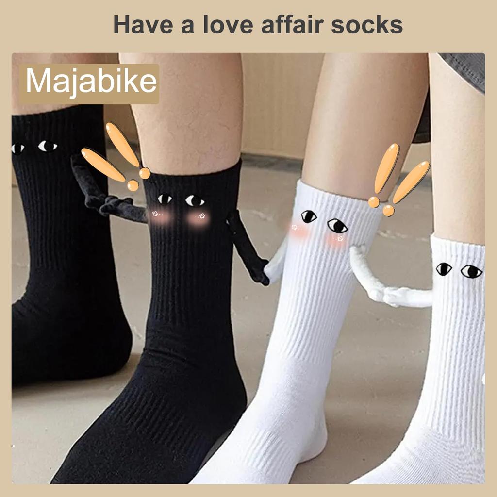 Hand Holding Socks Magnetic In Hands Funny Men For Women Novelty Friendship Couples Bestie Gift Boyfriend Girlfriend White Socks