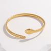 1pc Vintage Geometric Titanium Steel Open Bangle with High-End Feeling, Non-Fading Mother's Day Gift