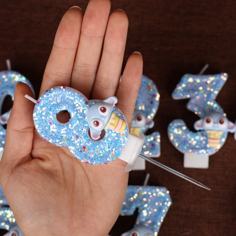 Numbers Birthday Candles Cake Party Handmade Numbers Candles Blue
