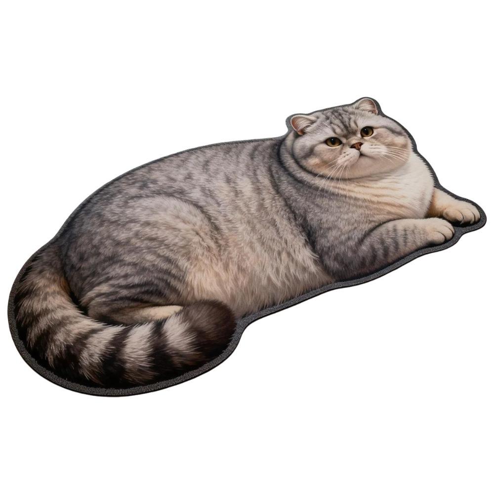 40*60cm Cute Cat Diatom Floor Mat Super Absorbent Wear Resistant Design Bathroom Carpet Soft Non-slip Simulation Cat Floor Mat