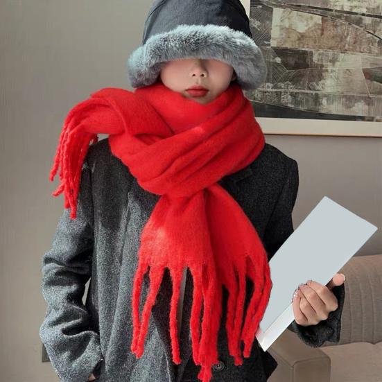 Women Winter Scarf Solid Color Lightweight Soft Warm Scarf