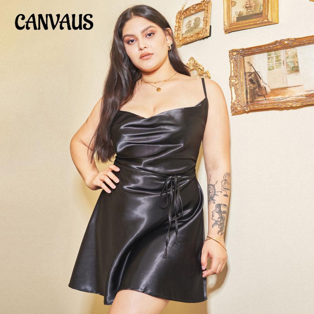 

Women s Fashion New Temperament Swing Collar Halter A Line Dress 1XL чёрный