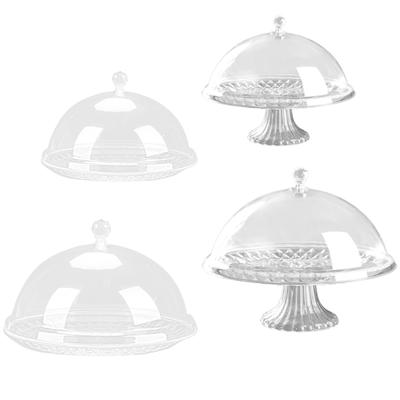 Trendy European Designs Clear Lidded Fruit Pastry Dish Durable Plastic Serving Tray For Kitchen Dining Event And Gift