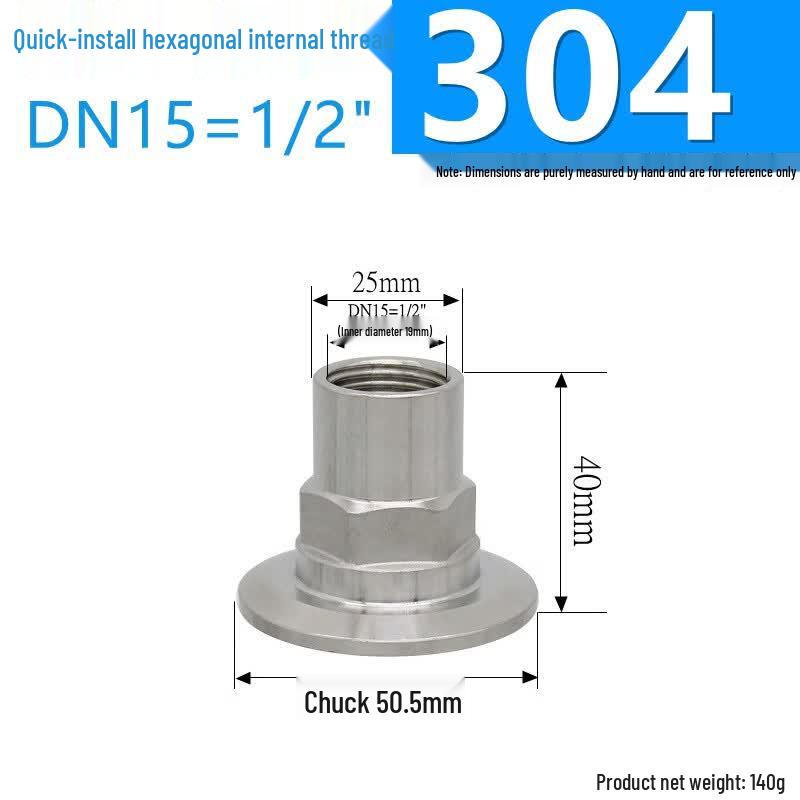 Chiweng Sanitary Stainless Steel Quick Clamp Internal Thread Connector